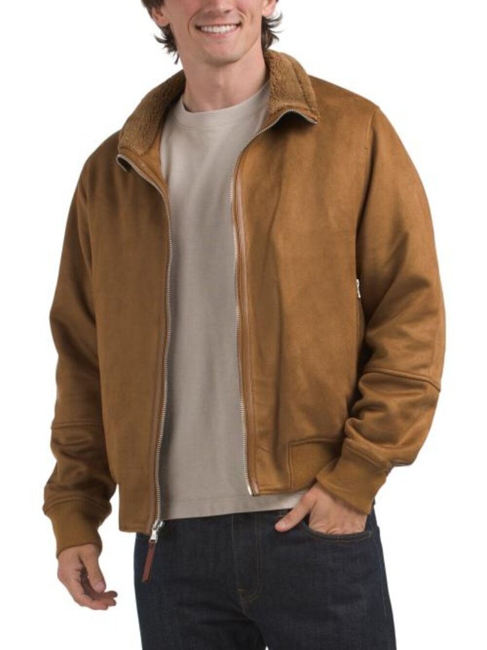 ROBERT GRAHAM Faux Suede Bomber Jacket